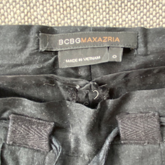 BCBG Linen Bermuda Shorts Black Size 0 - Picture 3 of 4